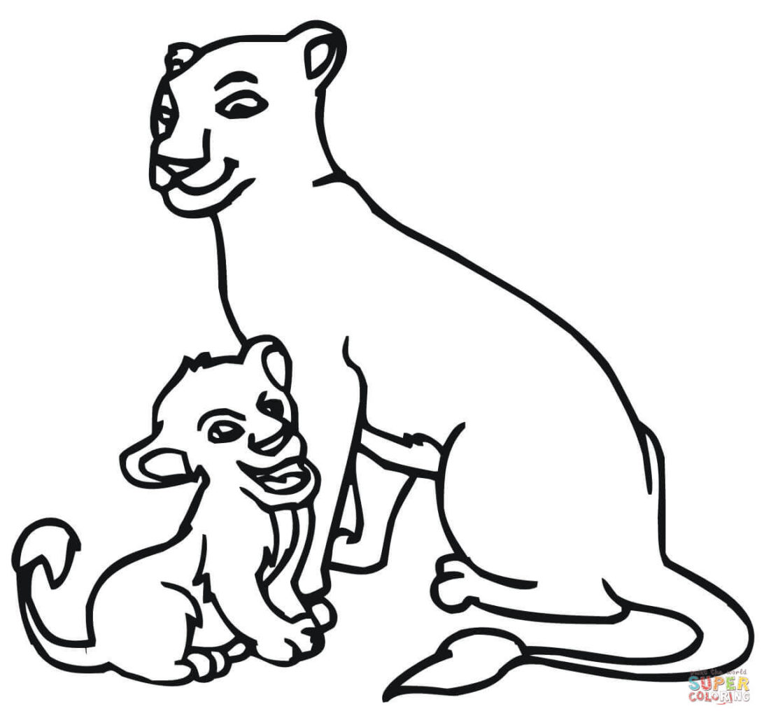 Baby Lion And Lioness Coloring Page ...oguchionyewu.com