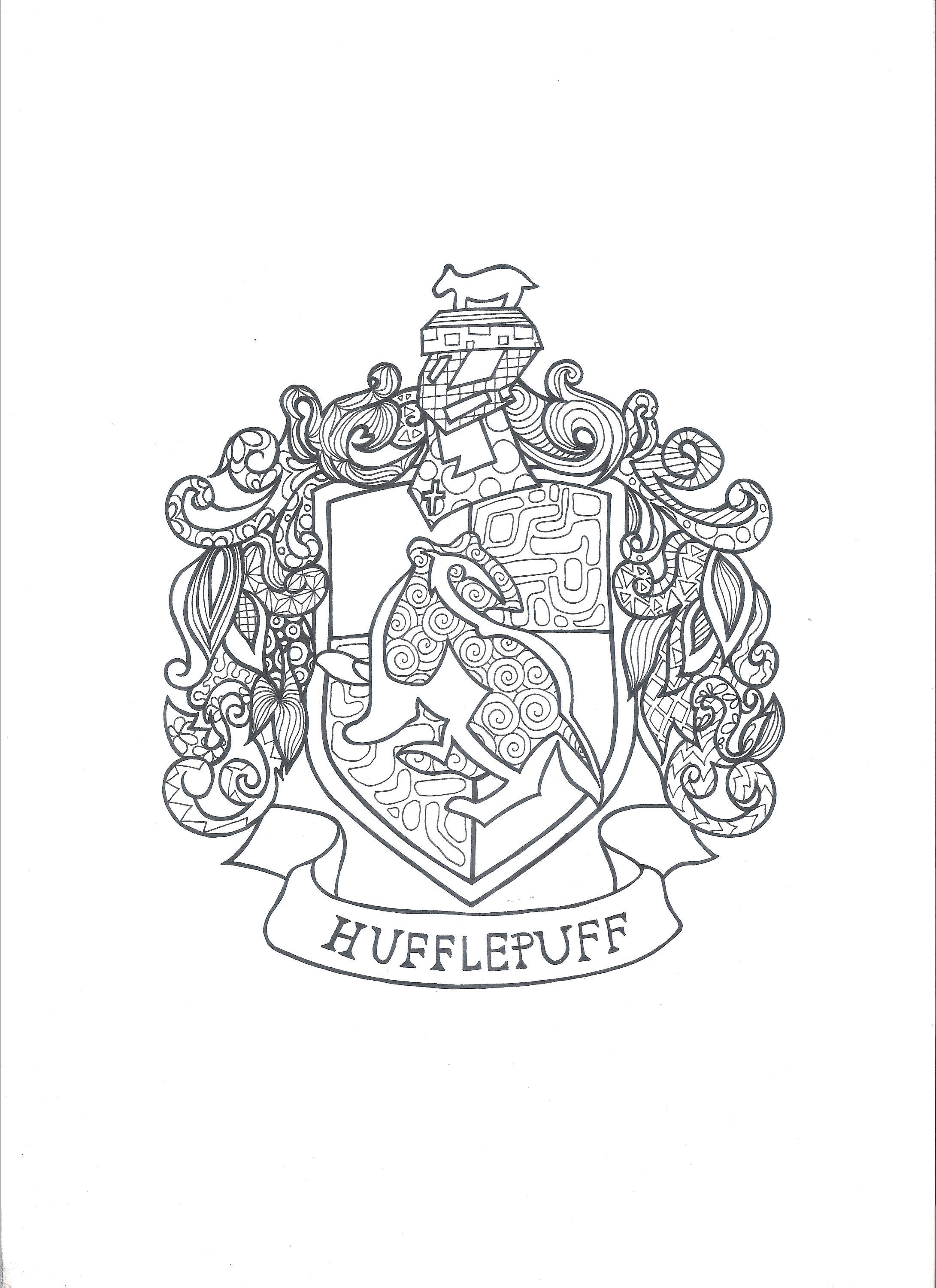 Hufflepuff Coloring Sheet (Page 1) - Line.17QQ.com