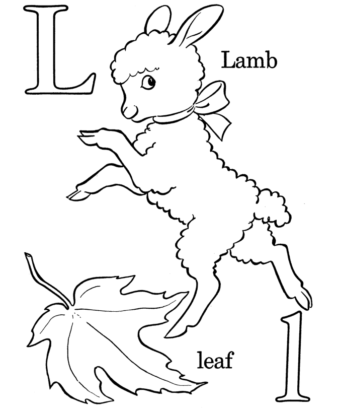 Alphabet Coloring Pages | Letter L - Free printable farm ABC 