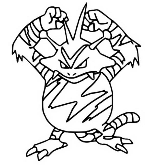 Electabuzz Pokemon Coloring Page - Free Printable Coloring Pages for Kids