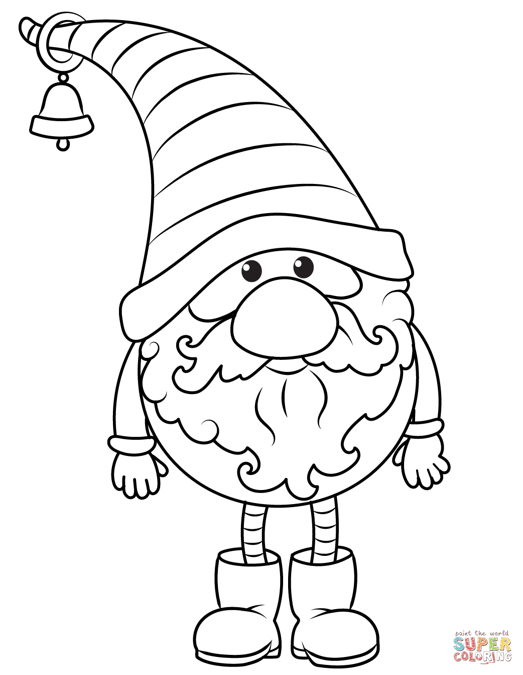 Christmas Gnome coloring page | Free Printable Coloring Pages