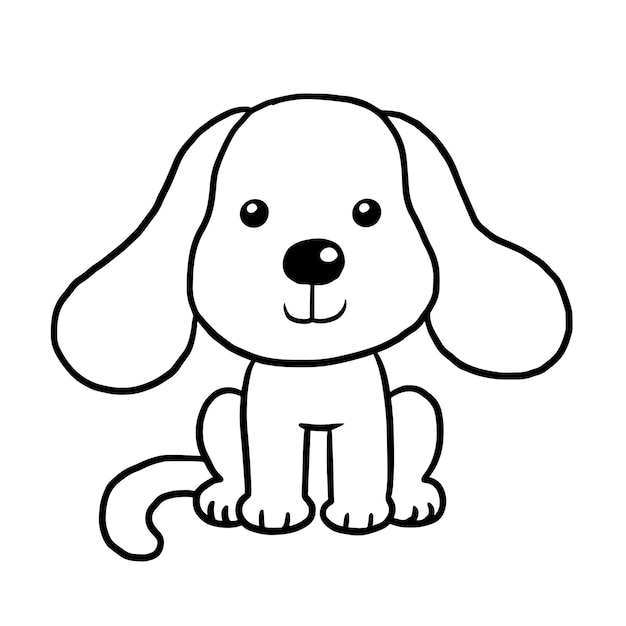 Kawaii Dog Coloring Page