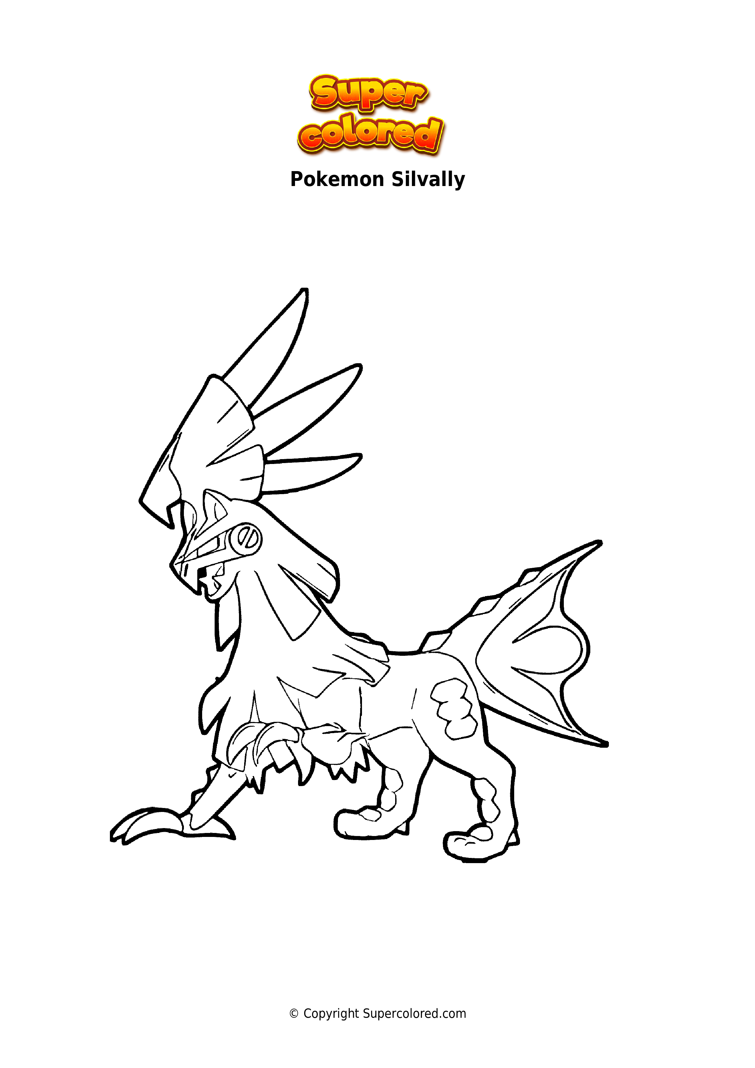 Coloring Page Pokemon Silvally - Coloring Nation