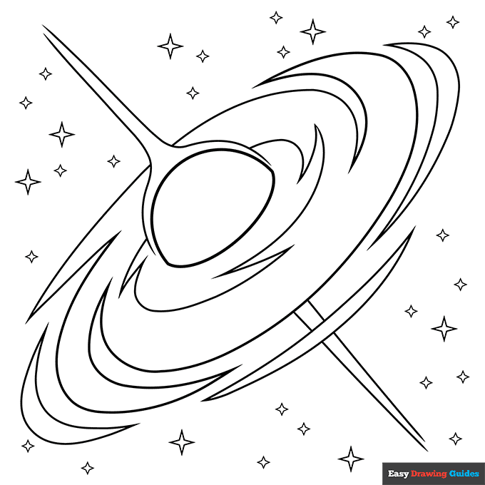 Black Hole Coloring Page | Easy Drawing Guides