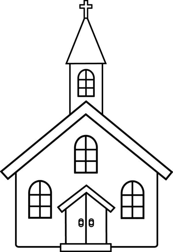 Coloring book Church on the hill to print and online