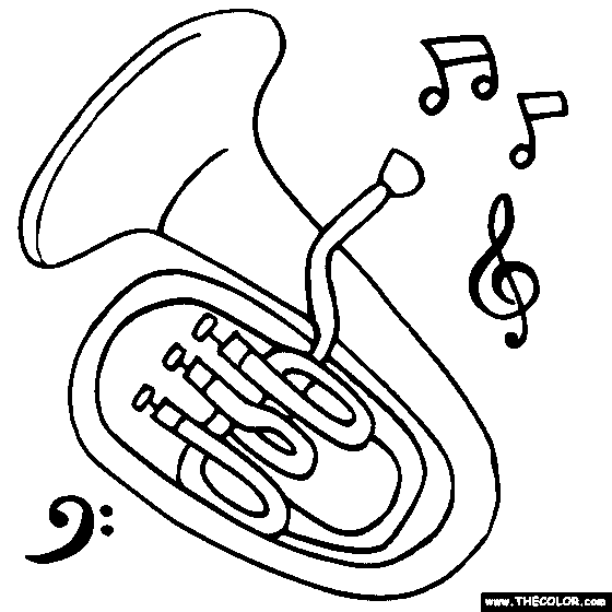 Euphonium Coloring Page | Coloring pages, Euphonium, Band geek