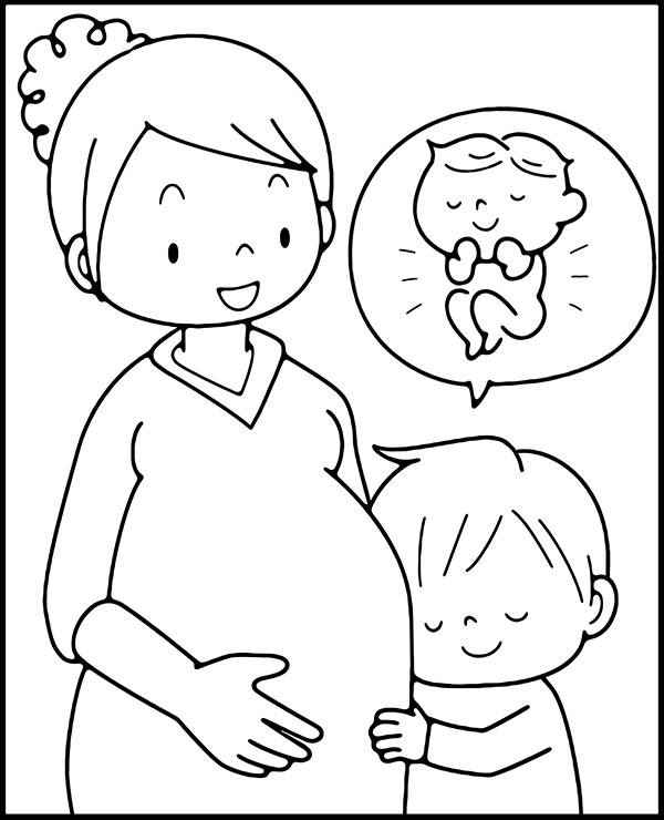 Pregnancy coloring page sheet baby - Topcoloringpages.net