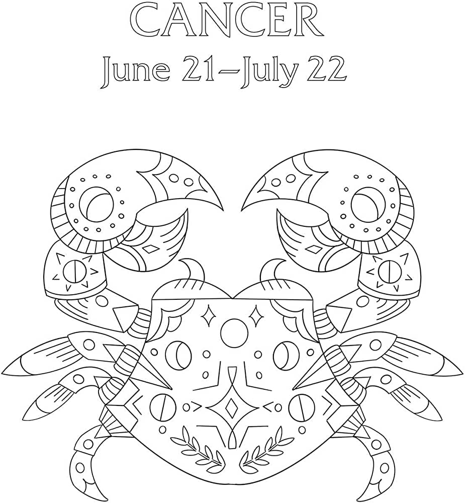 Cancer Your Cosmic Coloring Book 24 Astrological Designs For Your