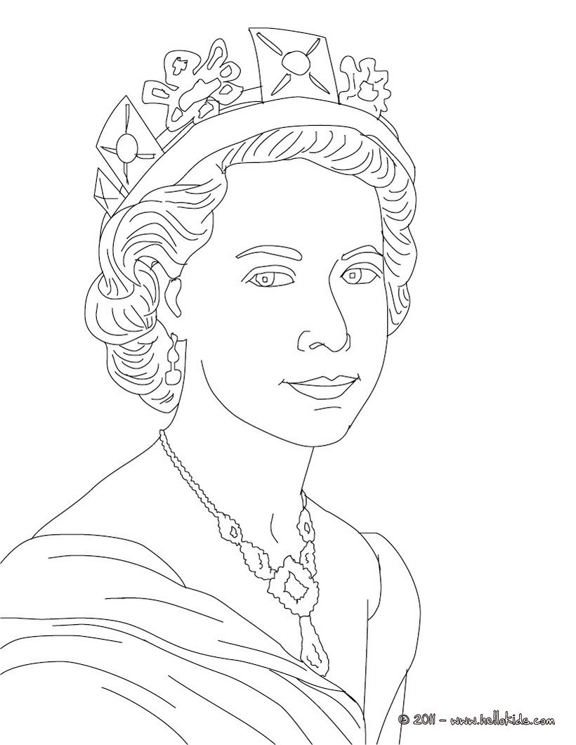 BRITISH KINGS AND PRINCES colouring pages - QUEEN ELIZABETH II | Reine art,  Coloriage famille, Coloriage jésus
