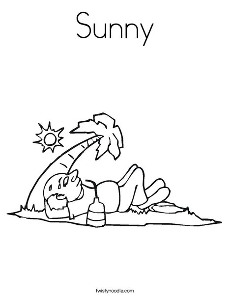 Sunny Coloring Page - Twisty Noodle