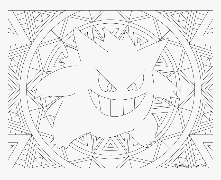 Gengar Pokemon Coloring Page, HD Png Download - kindpng