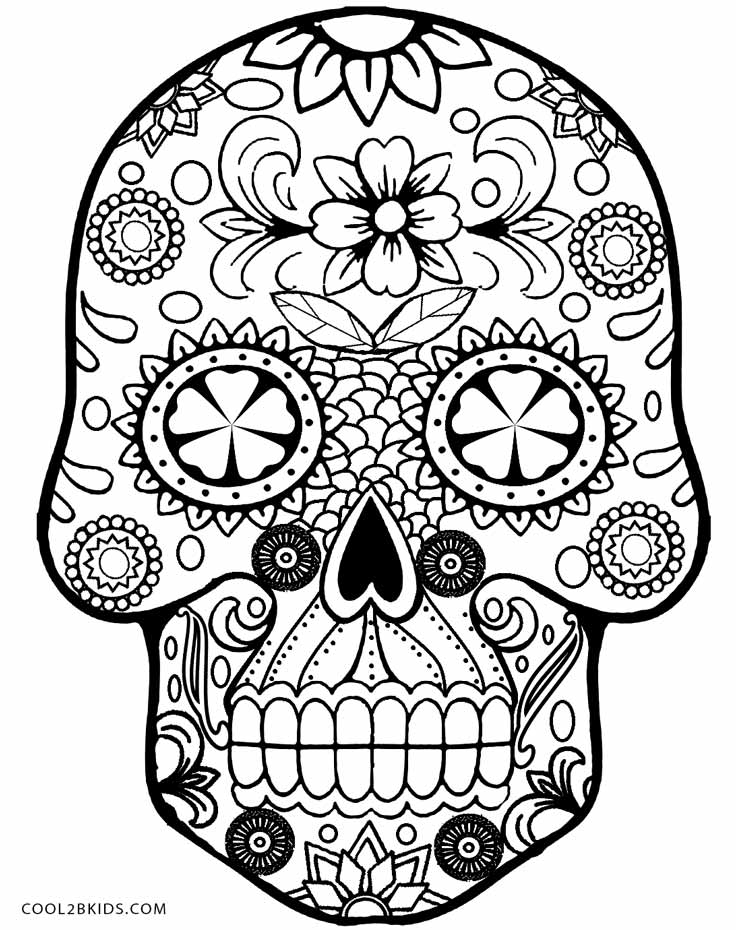 Printable Skulls Coloring Pages For Kids