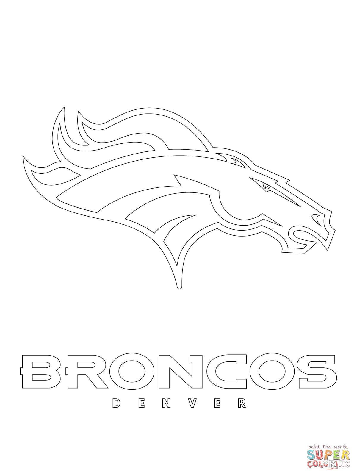 Denver Broncos Logo coloring page | Free Printable Coloring Pages