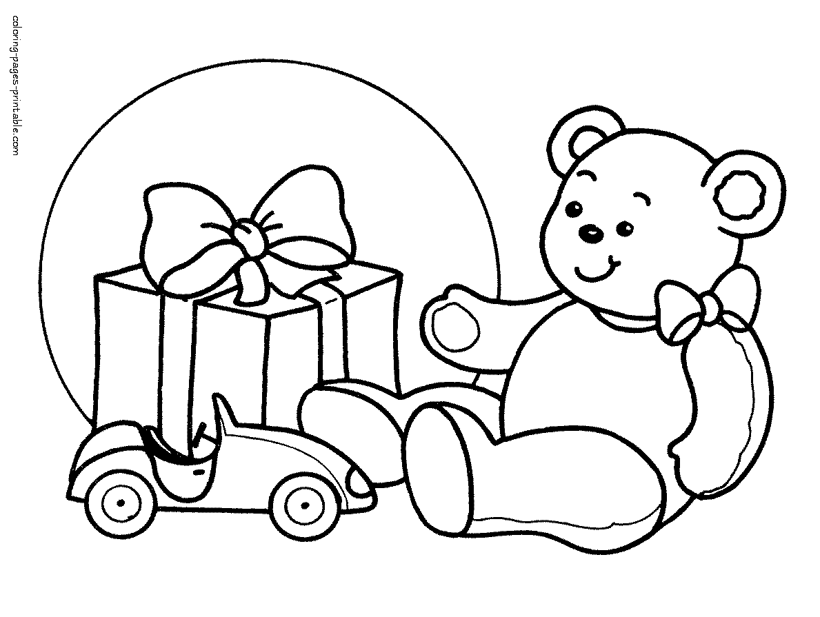 Christmas toys coloring pages || COLORING-PAGES-PRINTABLE.COM