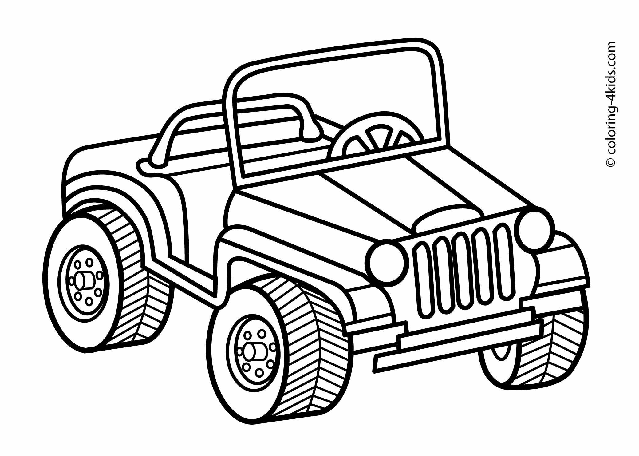 Off-Road Vehicle Coloring Page for Kids 10002378 Vector Art at Vecteezy