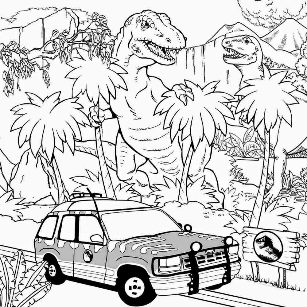 Jurassic World Jeep Coloring Pages