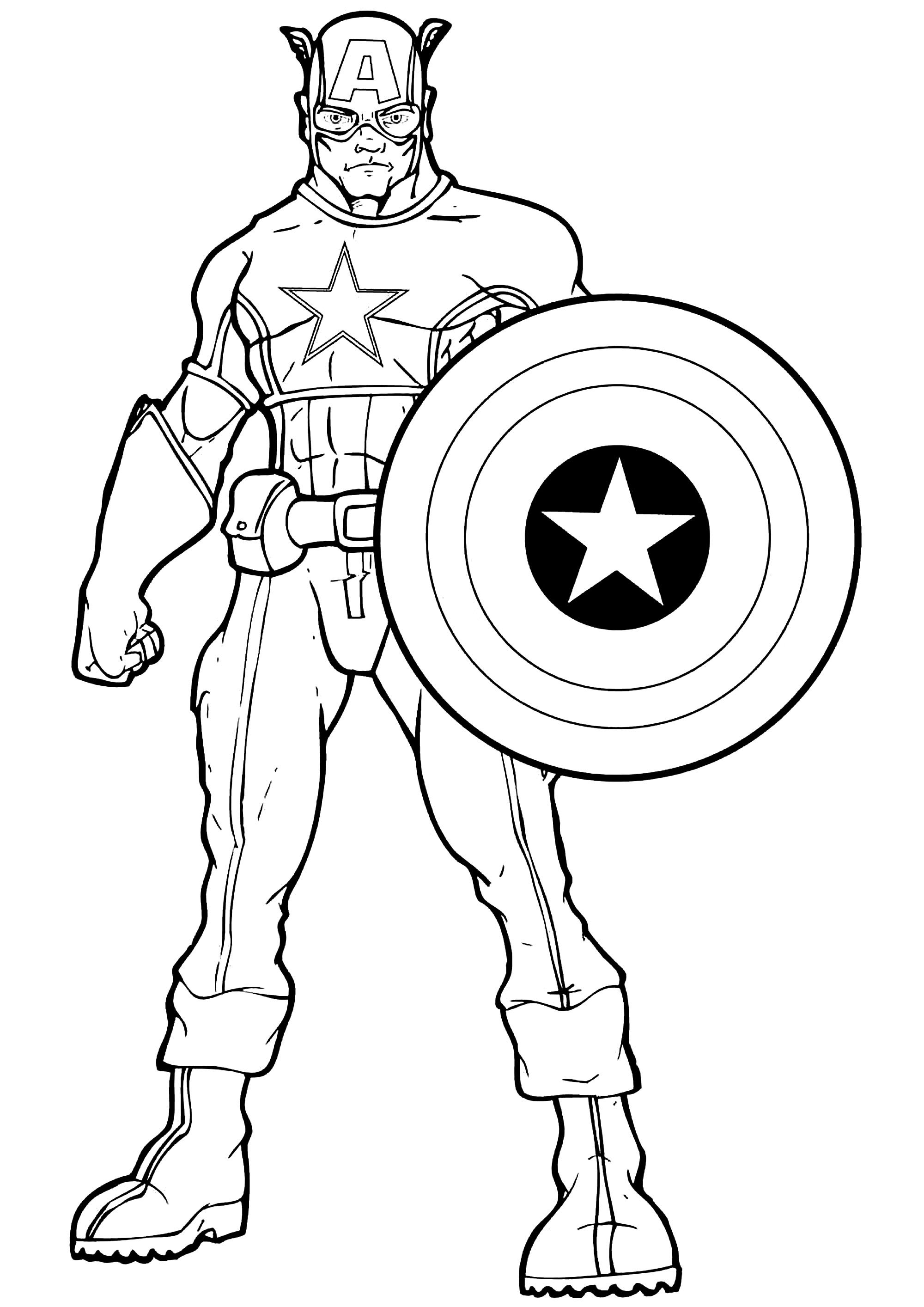 Captain America - Captain America Kids Coloring Pages