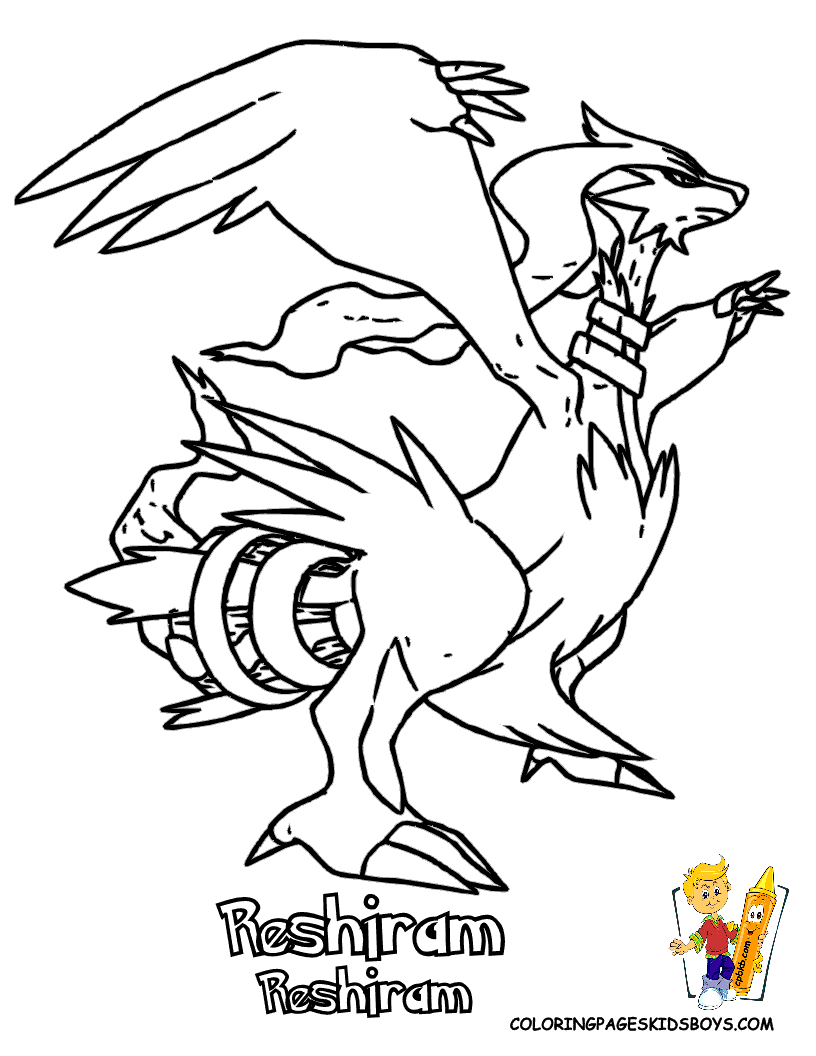 Pokemon Zekrom And Reshiram Coloring Pages