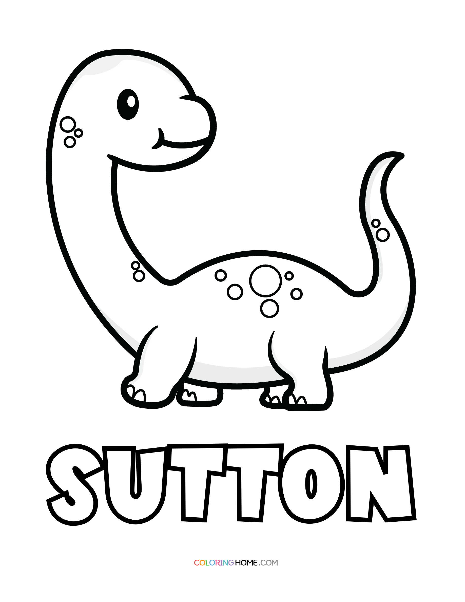Sutton dinosaur coloring page