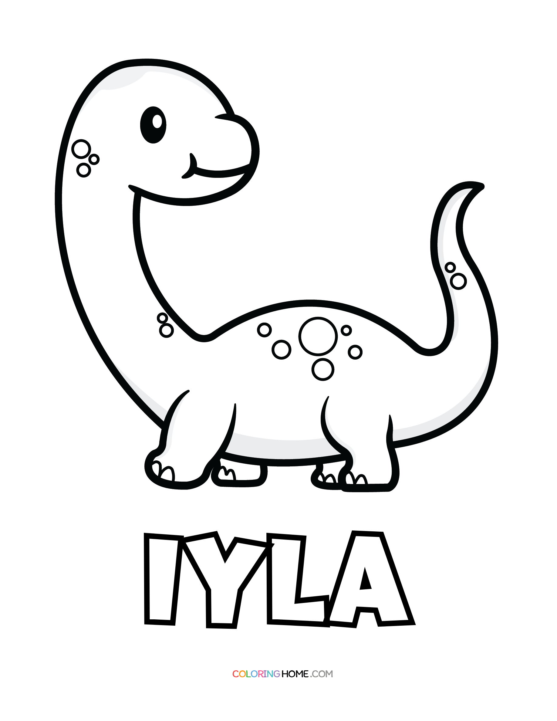 Iyla dinosaur coloring page