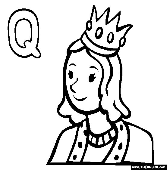 Q Coloring Page | Free Q Online Coloring