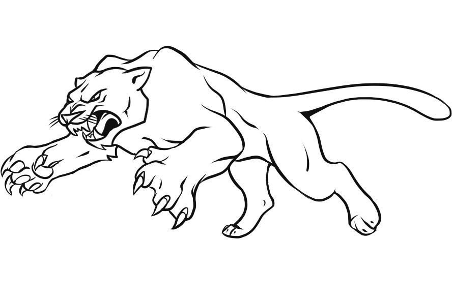 Angry Panther Coloring Page - Free Printable Coloring Pages for Kids