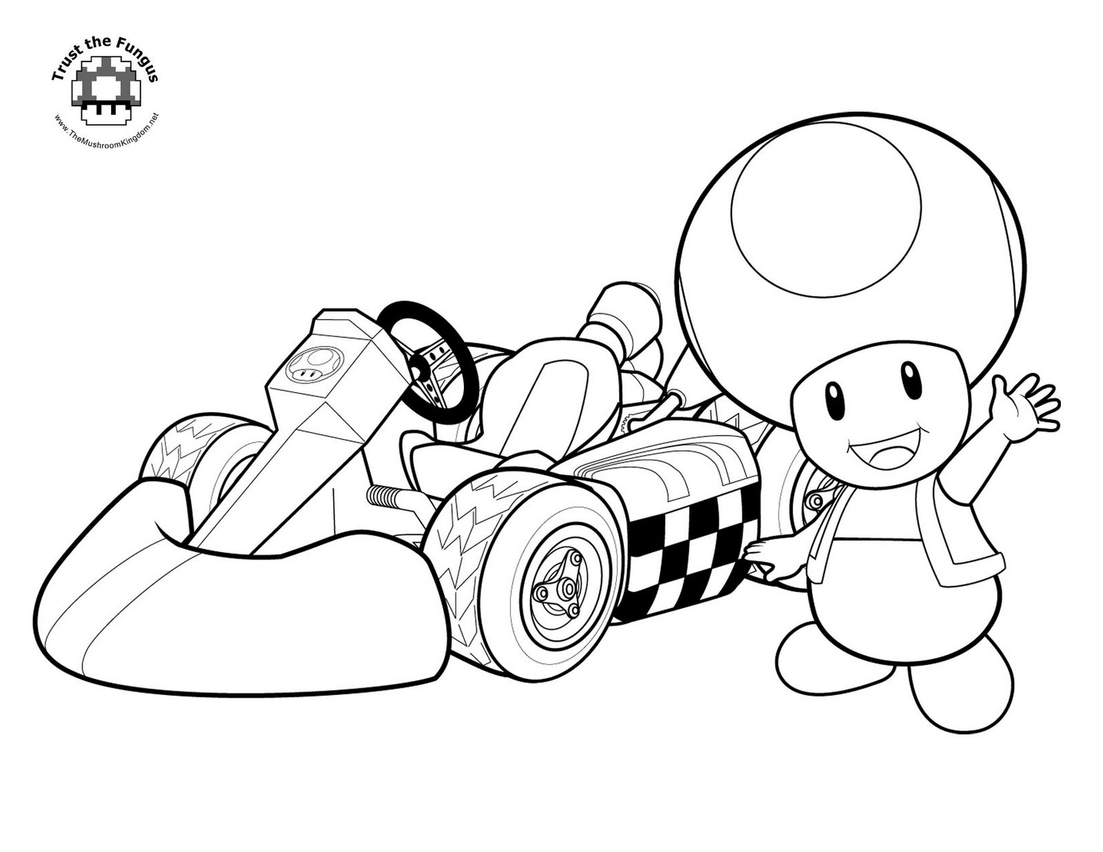 Toad Mario Kart coloring page - free printable coloring pages on coloori.com