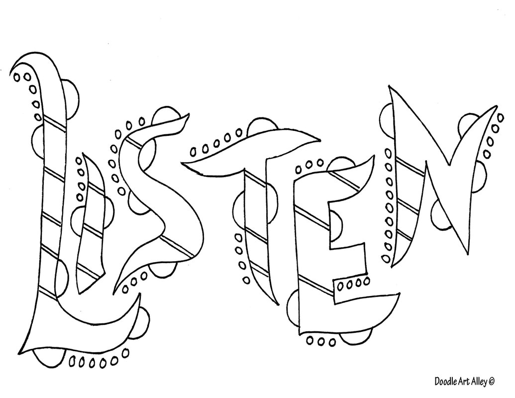 Word Coloring pages - DOODLE ART ALLEY