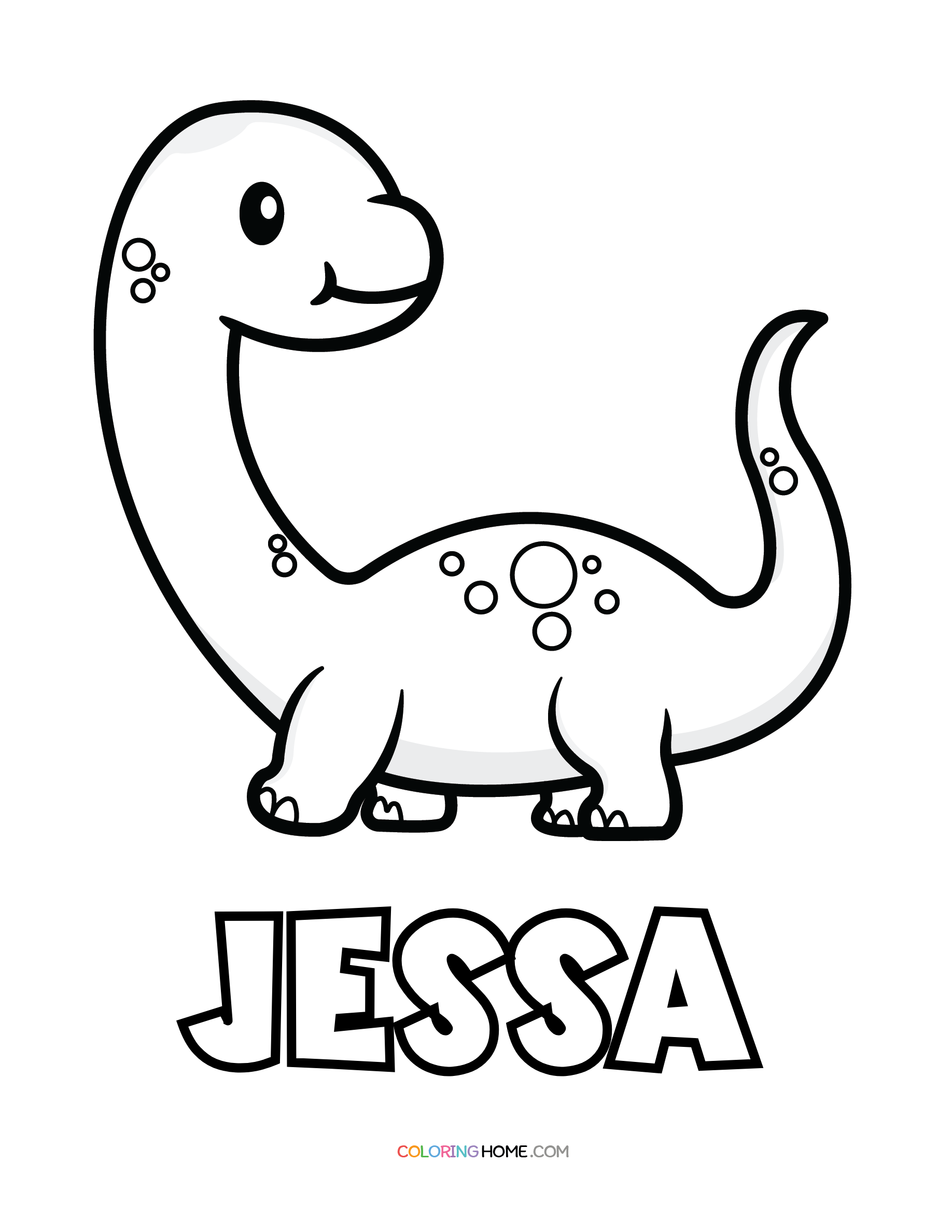 Jessa dinosaur coloring page