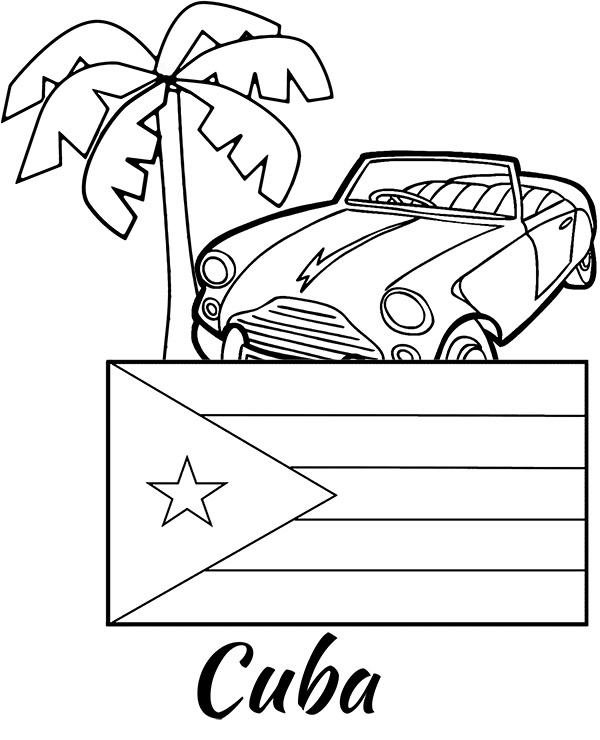 Cuban national flag coloring page - Topcoloringpages.net