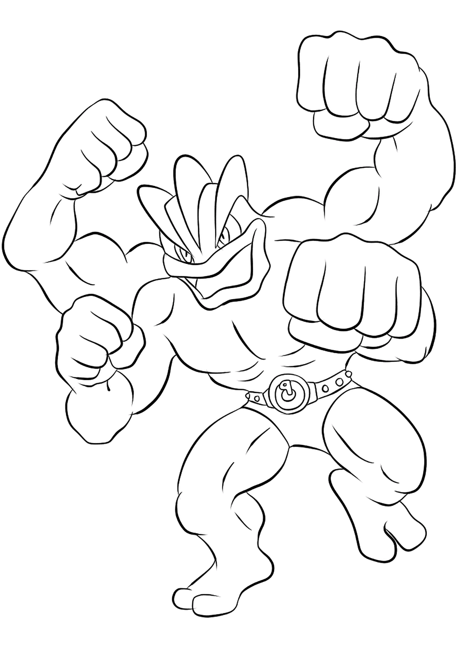 Printable Machamp coloring page for both aldults and kids.