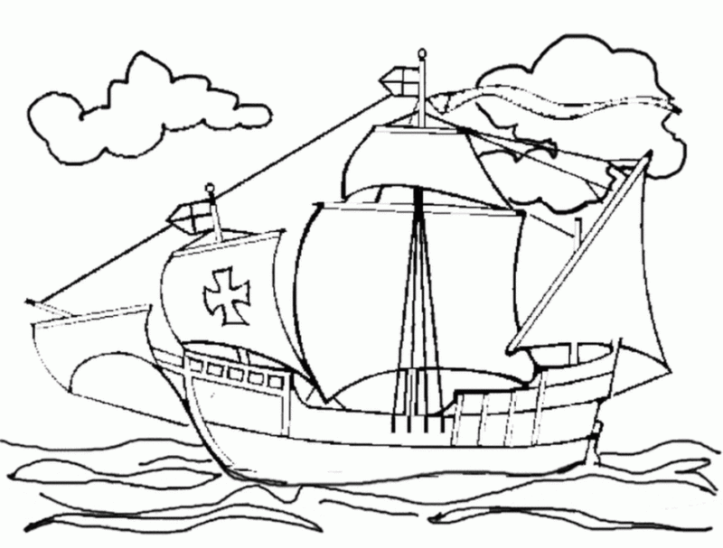 Christopher Columbus Ships Coloring Pages – AZ Coloring Pages Nina ...