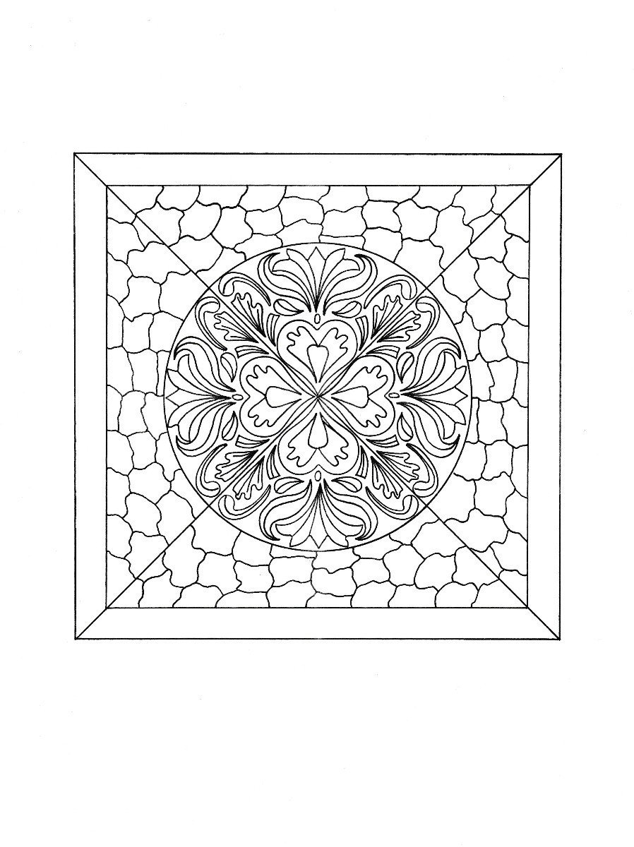 Mosaic Tile Mandala Adult Coloring Page | ThriftyFun
