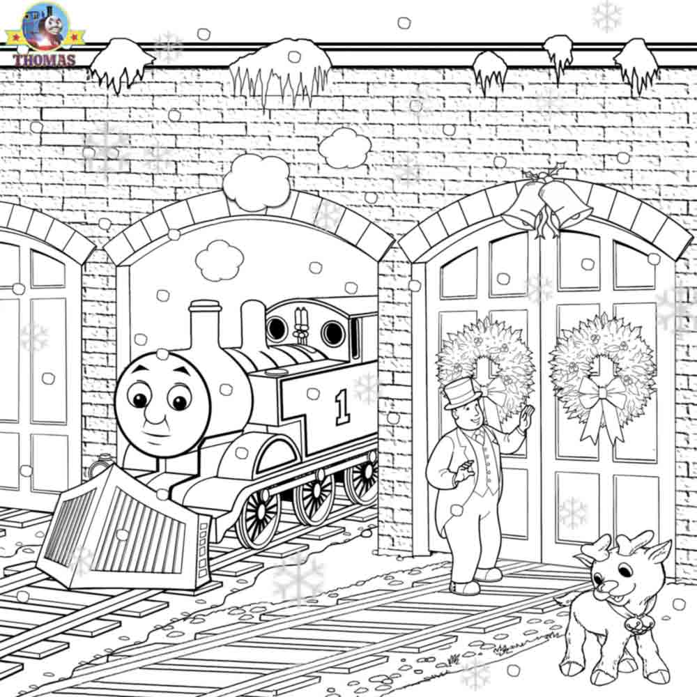 Thomas Christmas Coloring Sheets For Children Printable Pictures ...