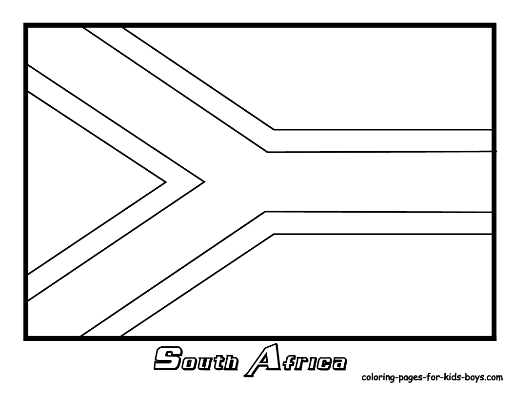 South Africa Flag Coloring Page
