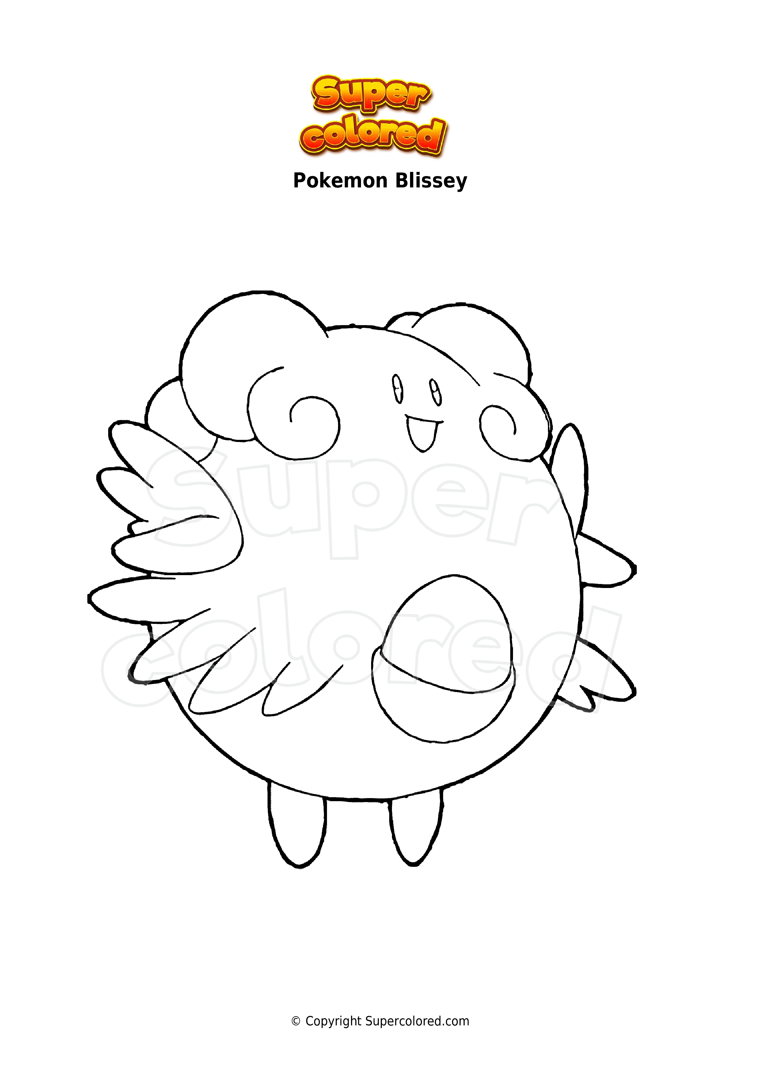 Coloring page Pokemon Blissey - Supercolored.com