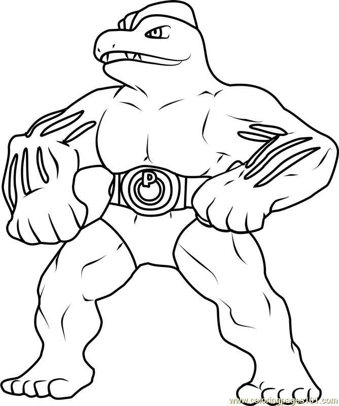 Machoke Pokemon Coloring Page for Kids - Free Pokemon Printable Coloring  Pages Online for Kids - ColoringPages101.com | Coloring Pages for Kids