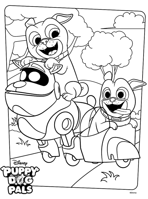 Kids-n-fun.com | Coloring page Puppy Dog Pals bingo rolly arf