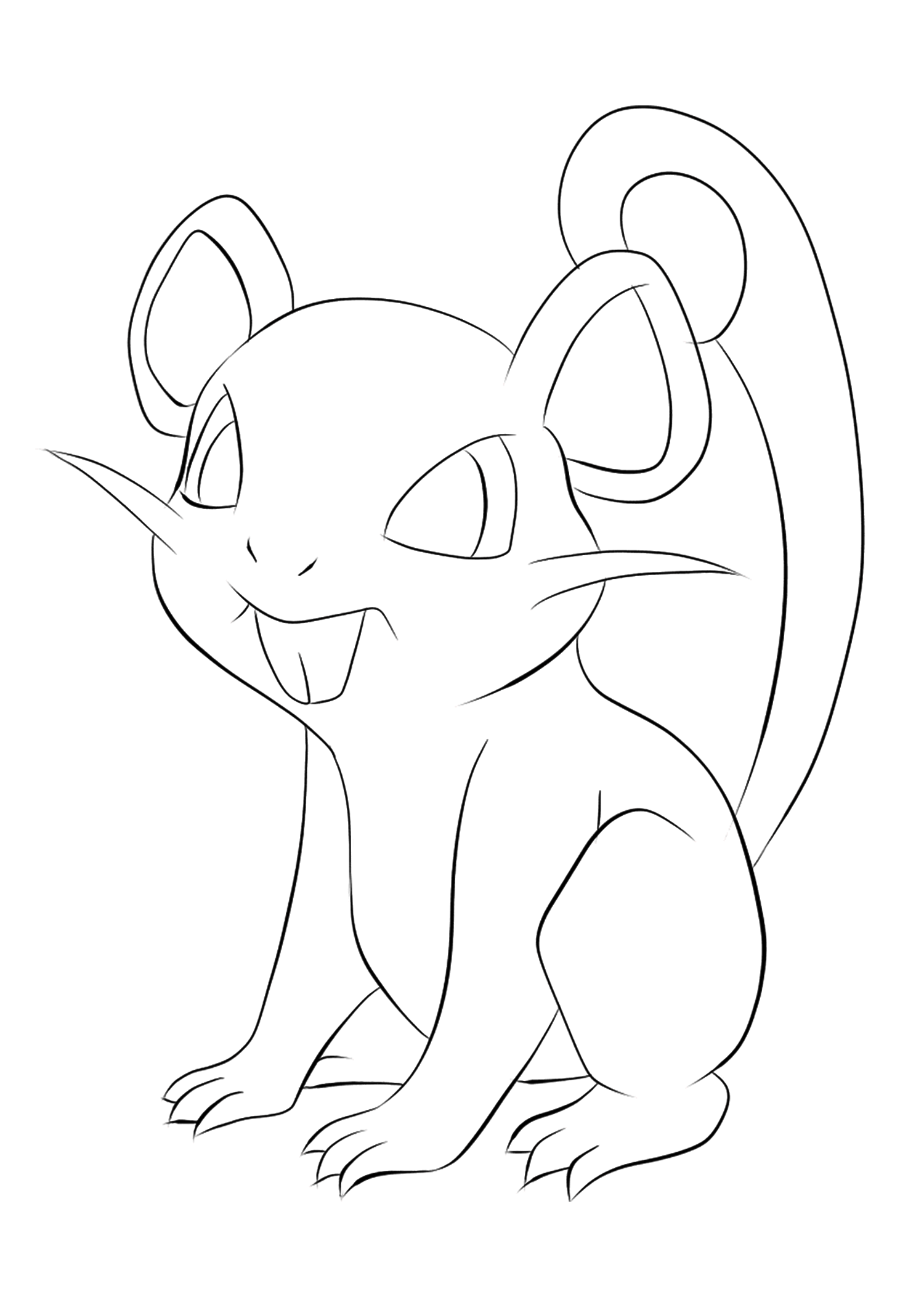 Rattata (No.19) : Pokemon (Generation I) - All Pokemon coloring pages Kids Coloring  Pages