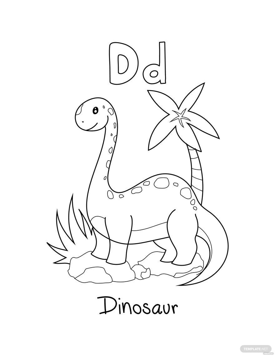 Preschool Dinosaur Coloring Page - EPS, Illustrator, JPG, PNG, PDF, SVG |  Template.net