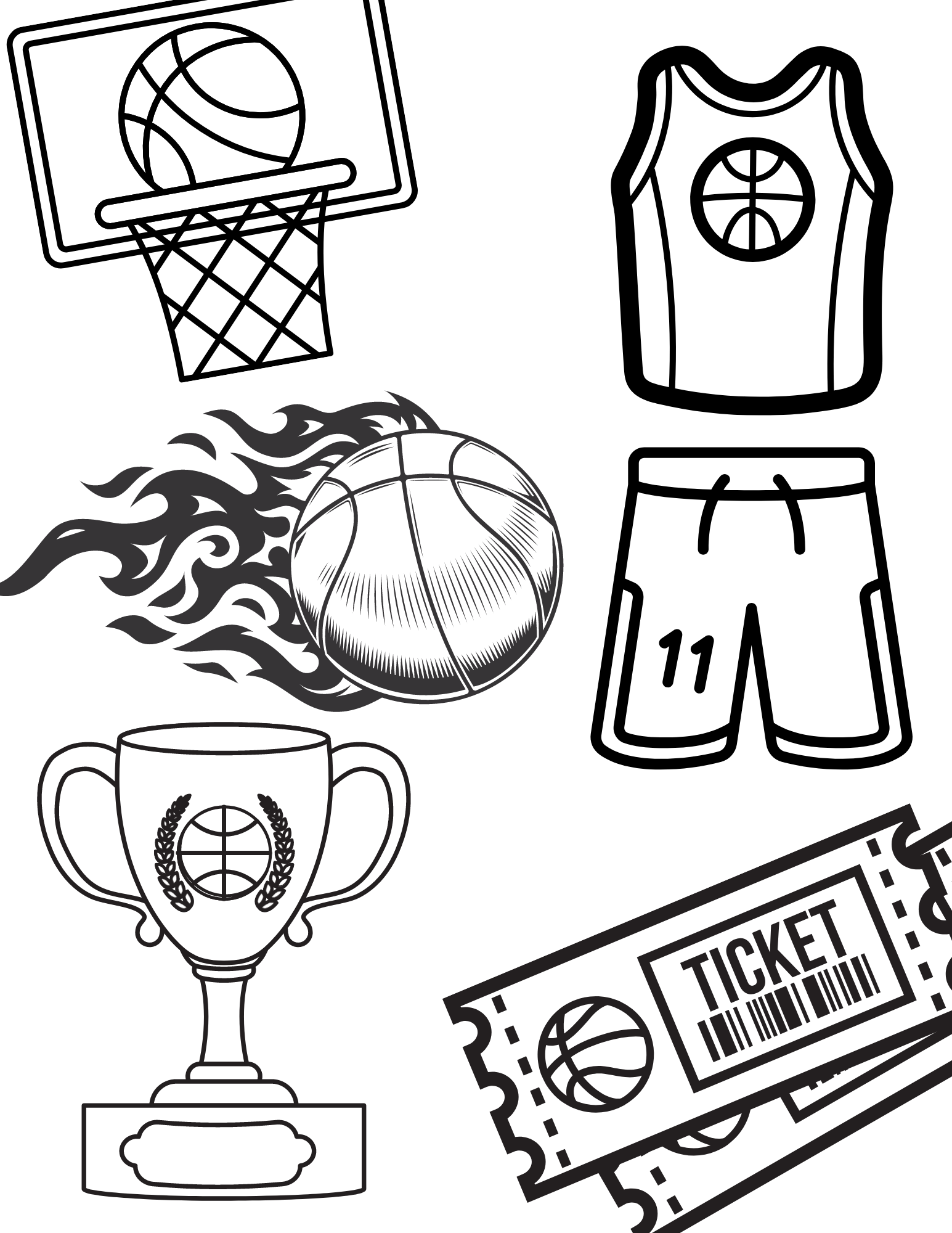 Free Basketball Coloring Pages | FaveCrafts.com