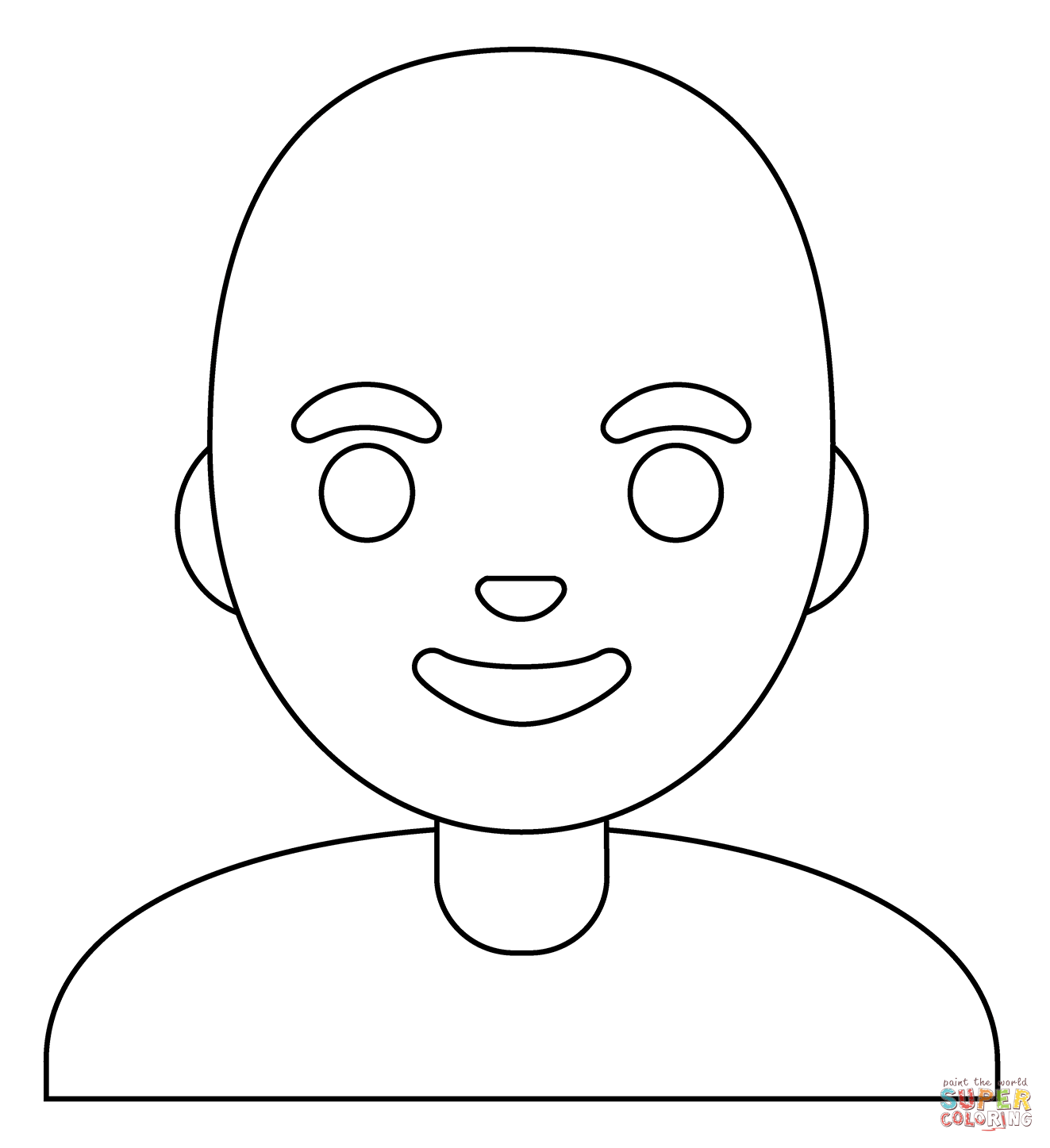 Man Bald Emoji coloring page | Free Printable Coloring Pages