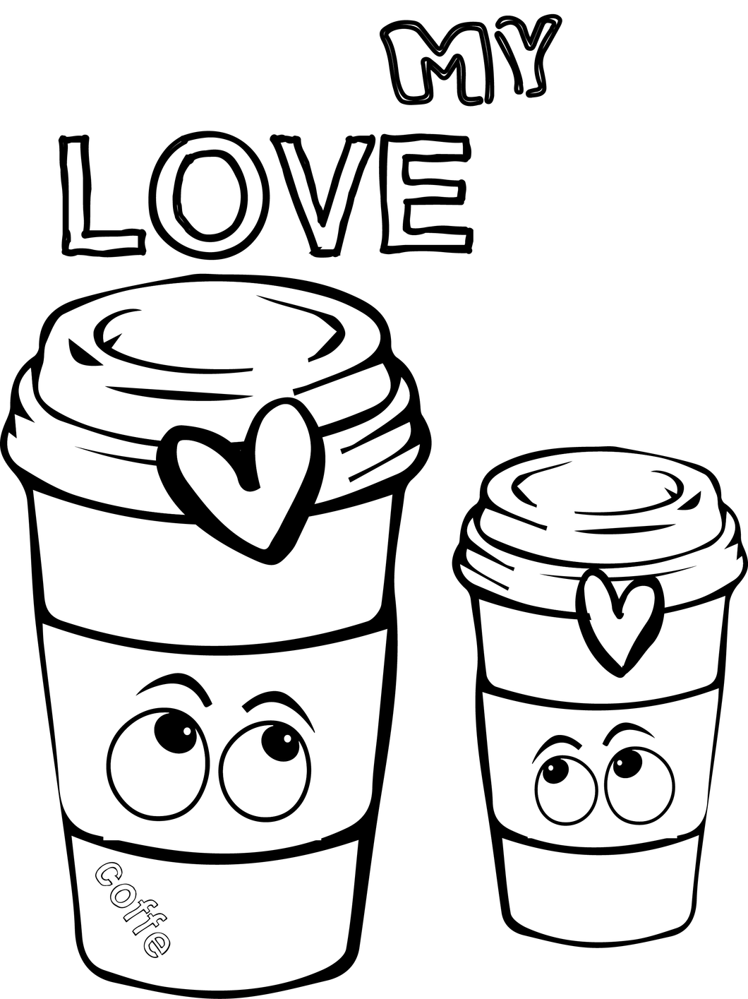 Coffee Cup Coloring Page – Miane's Shoppe