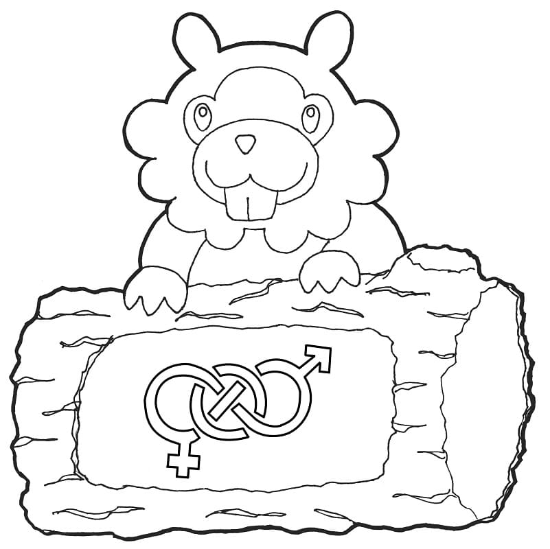 Cute Pokemon Bidoof Coloring Page - Free Printable Coloring Pages for Kids