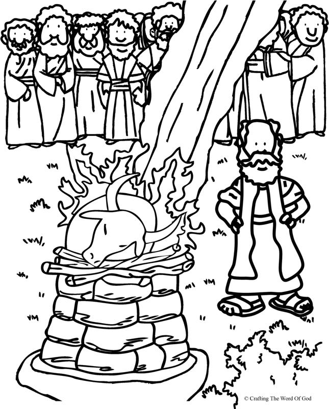 Elijah And The Prophets Of Baal- Coloring Page Â« Crafting The Word ...