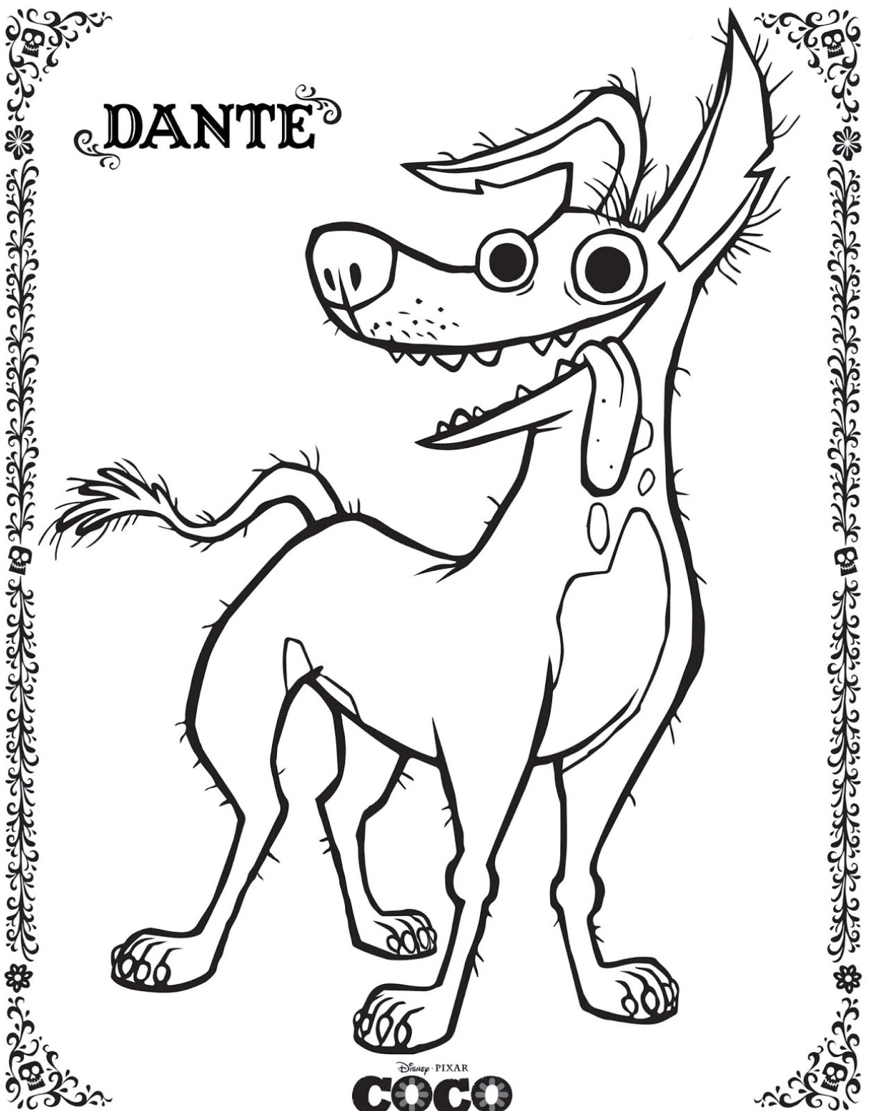 Coco free to color for kids - Coco Kids Coloring Pages