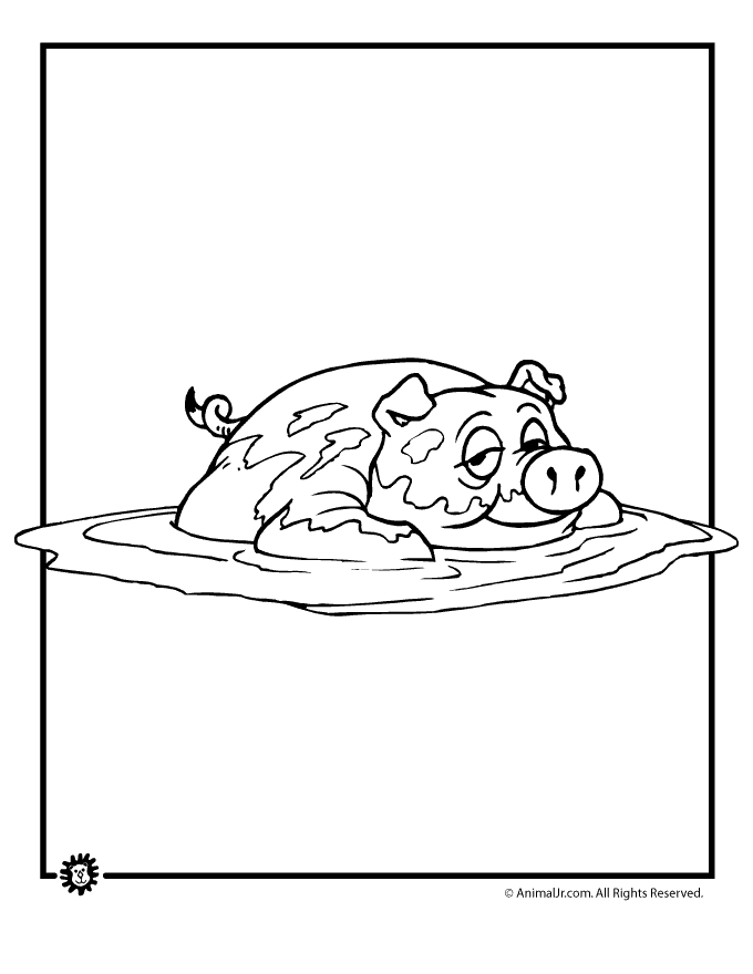 Pig in the Mud Coloring Page | Woo! Jr. Kids Activities : Children's  Publishing