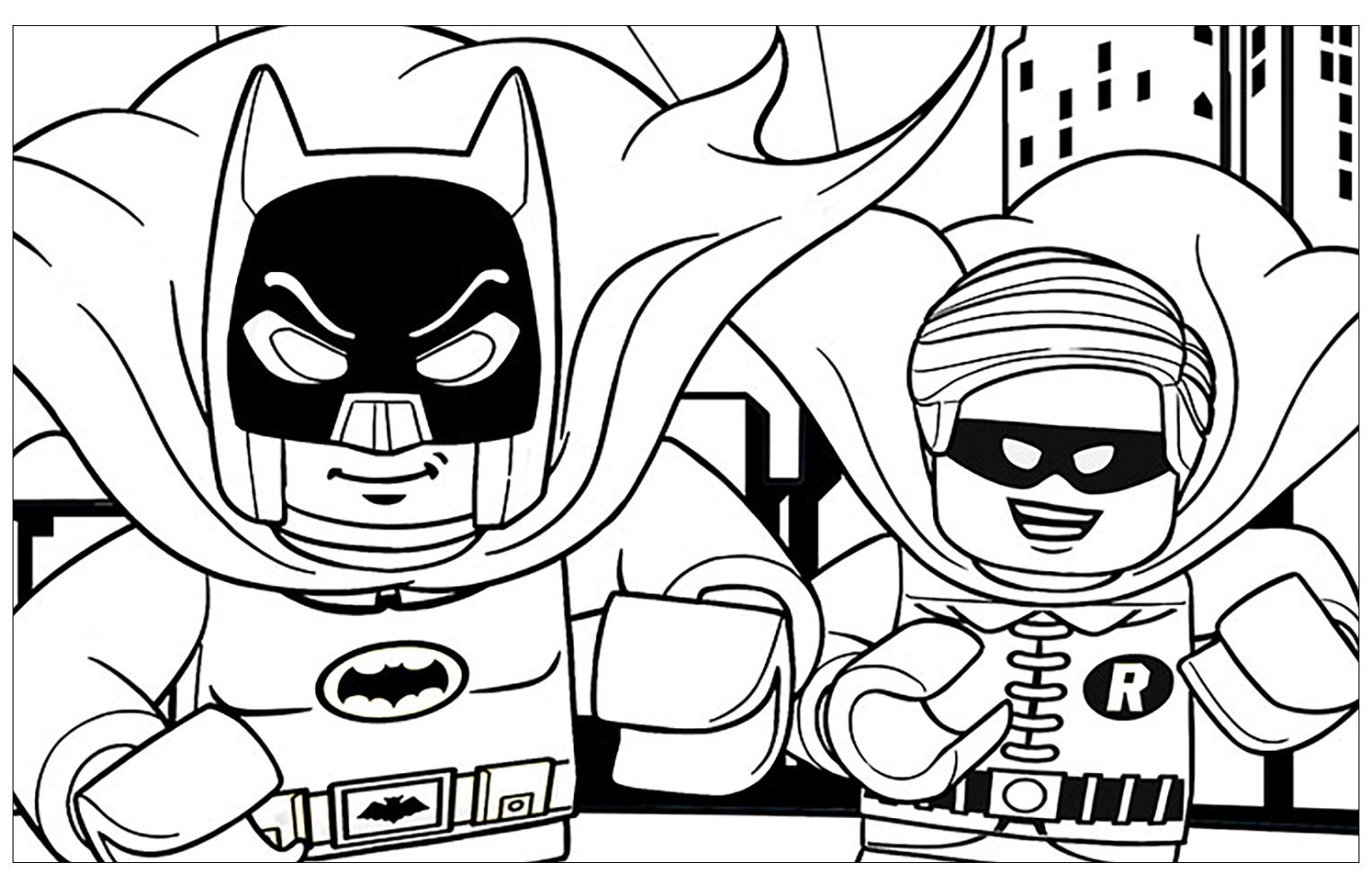 Image of Lego Batman to print and color - Lego Batman Kids Coloring Pages