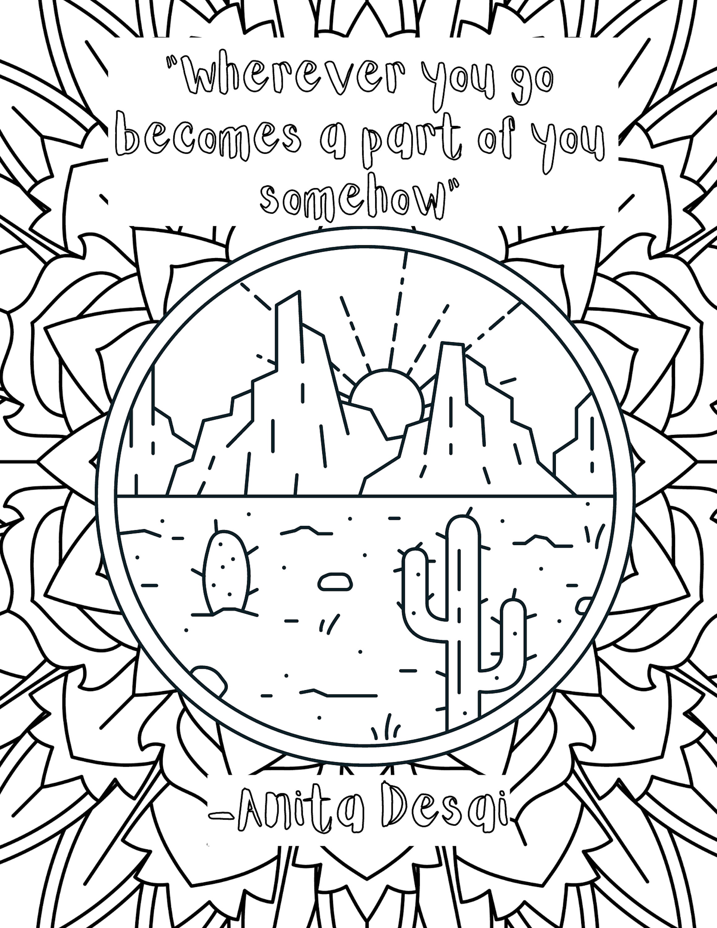 Travel Color Page Printable Desert Coloring Book Pages for - Etsy