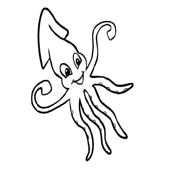 Squid coloring page free clipart images 2 image #23538